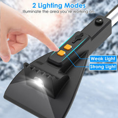1Pc 3 In 1 Car Snow Removal Shovel With Lights Car Snow Removal Tool
