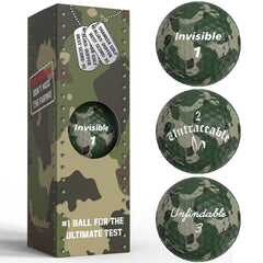 Shanker Golf Balls - Camo Golf Balls - Camouflage Funny Golf Prank Gift - Joke Golf Balls with Funny Sayings (3 Pack Golf Balls Novelty) - The #1 Challenge in Golf - Funny Golf Gift