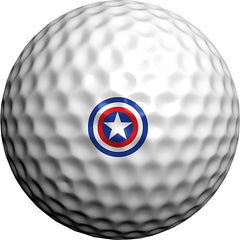 Golfdotz - Golf Ball Markers Unique Golf Ball Stamps and Golf Ball Stickers for Marking Golf Balls Durable Golf Ball Decals Golf Accessories for Men and Women Patriot Star Design (32 Count)