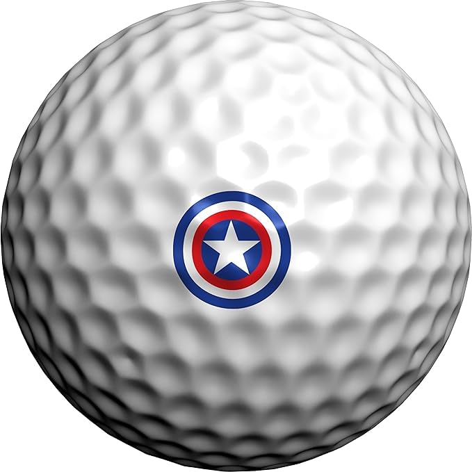 Golfdotz - Golf Ball Markers Unique Golf Ball Stamps and Golf Ball Stickers for Marking Golf Balls Durable Golf Ball Decals Golf Accessories for Men and Women Patriot Star Design (32 Count)