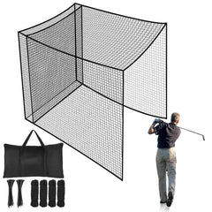 LalaKoo Golf Batting Cage Net with Extra Striking Net 10ft x 10ft x 10ft Golf Cage Net Golf Practice Net Golf Batting Cage Netting Golf Net Golf Training Net (Frame NOT Included)