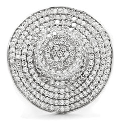 TS015 - Rhodium 925 Sterling Silver Ring with AAA Grade CZ  in Clear