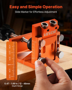 Pocket Hole Jig Kit, 0.47 To 1.89 In Adjustable, Jig Pocket Hole
