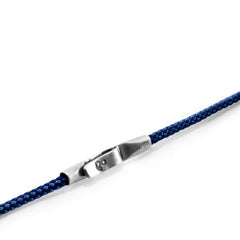 Navy Blue Liverpool Silver and Rope Bracelet