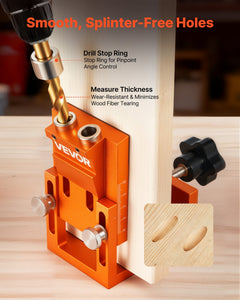 Pocket Hole Jig Kit, 0.47 To 1.89 In Adjustable, Jig Pocket Hole