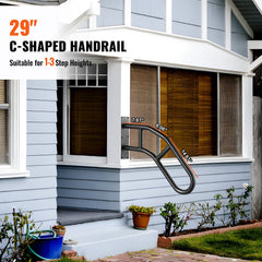 Handrails for Outdoor Steps, 29in Length Wall Mount Safety Railings