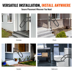 Handrails for Outdoor Steps, 29in Length Wall Mount Safety Railings