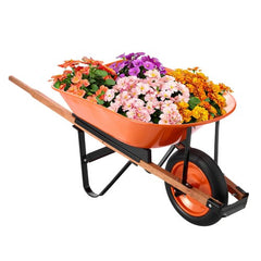 Wheelbarrow Cart, 5 Cu. Ft. Load & 330 lbs Capacity, One Wheel Garden