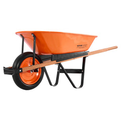 Wheelbarrow Cart, 5 Cu. Ft. Load & 330 lbs Capacity, One Wheel Garden