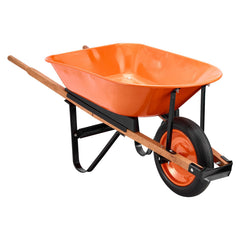 Wheelbarrow Cart, 5 Cu. Ft. Load & 330 lbs Capacity, One Wheel Garden