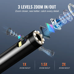 Endoscope Camera with Lights Triple Lens Borescope 1499.6 cm Cable