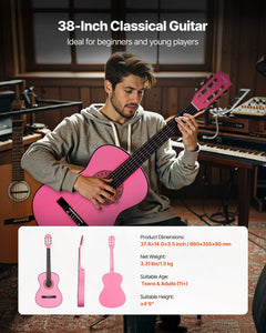 Classical Guitar, 960 mm, Wood Classical Guitar Starter Kit for