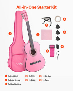 Classical Guitar, 960 mm, Wood Classical Guitar Starter Kit for