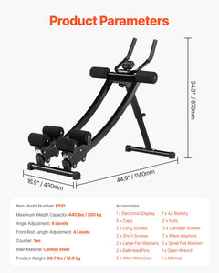 AB Workout Machine, Dual-track Ab Workout Equipment at Home Gym, Core