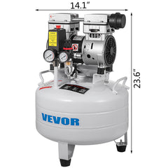 Vertical Air Compressor 6.6 Gallon Ultra Quiet Oil-Free Air Compressor
