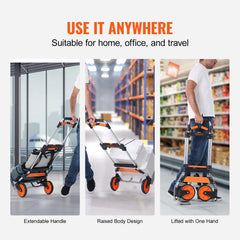 Folding Hand Truck, 309 lbs Load Capacity, Aluminum Portable Cart,