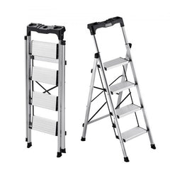 4 Step Ladder, Folding Step Stool with Wide Anti-Slip Pedal and