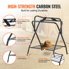 Folding Saddle Rack, 28 x 19 x 37.5 in, Freestanding Horse Saddle