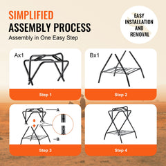 Folding Saddle Rack, 28 x 19 x 37.5 in, Freestanding Horse Saddle