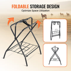 Folding Saddle Rack, 28 x 19 x 37.5 in, Freestanding Horse Saddle