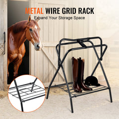 Folding Saddle Rack, 28 x 19 x 37.5 in, Freestanding Horse Saddle