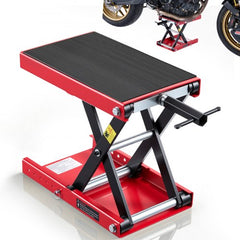 Motorcycle Lift, 499 kg Motorcycle Scissor Lift Jack with Wide Deck &