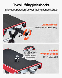 Motorcycle Lift, 499 kg Motorcycle Scissor Lift Jack with Wide Deck &