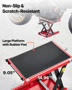 Motorcycle Lift, 499 kg Motorcycle Scissor Lift Jack with Wide Deck &