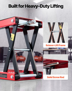 Motorcycle Lift, 499 kg Motorcycle Scissor Lift Jack with Wide Deck &