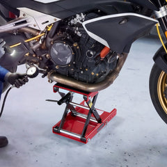 Motorcycle Lift, 499 kg Motorcycle Scissor Lift Jack with Wide Deck &