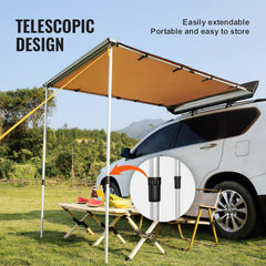 Car Side Awning, Large 4.6'x6.6' Shade Coverage Vehicle Awning,