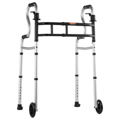 Folding Walker on Wheels, 3-in-1 Stand-Assist Folding Walkers with