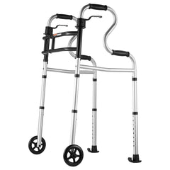 Folding Walker on Wheels, 3-in-1 Stand-Assist Folding Walkers with