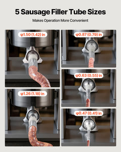 Manual Sausage Stuffer, 11 LBS / 5 L Vertical Meat Stuffer, Dual-Speed