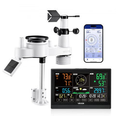 7-in-1 Wi-Fi Weather Station with APP, 190.5 mm VA Display, Wireless