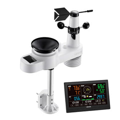 5-in-1 Wi-Fi Weather Station, 190.5 mm VA Display, Wireless Solar
