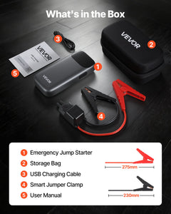 Jump Starter, 6000A Peak, Car Jumper Starter Battery Pack, 12V