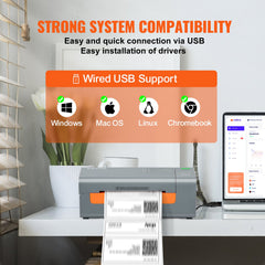 Thermal Label Printer, 203DPI 60pcs/min for 4x6 Mailing Packages, USB