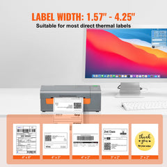Thermal Label Printer, 203DPI 60pcs/min for 4x6 Mailing Packages, USB