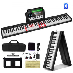 88 Key Folding Keyboard Piano, Bluetooth & MIDI, Portable Electronic