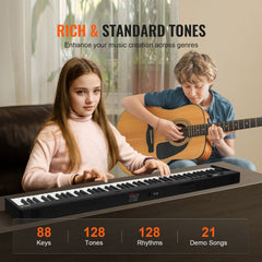88 Key Folding Keyboard Piano, Bluetooth & MIDI, Portable Electronic
