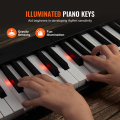 88 Key Folding Keyboard Piano, Bluetooth & MIDI, Portable Electronic