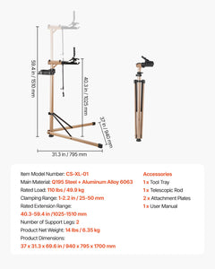 Bike Repair Stand, Max. 110 lb Heavy-duty Bicycle Work Stand with