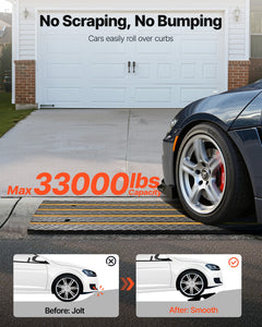 Car Driveway Rubber Curb Ramp, 15 Tons Load Capacity, 66 mm Rise