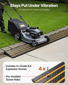 Car Driveway Rubber Curb Ramp, 15 Tons Load Capacity, 66 mm Rise